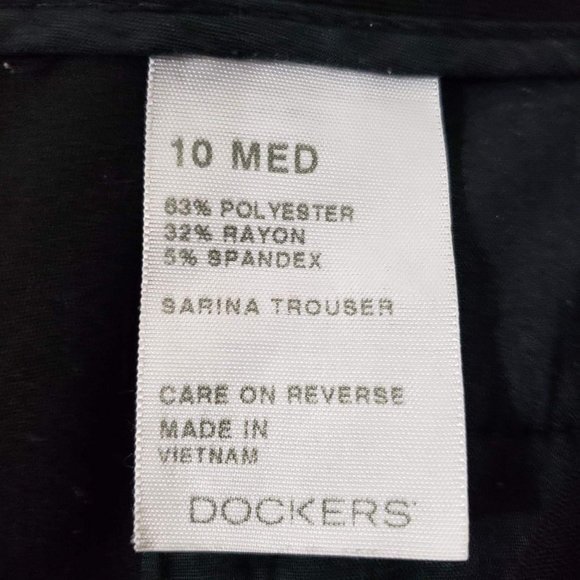 Dockers Woman's Sz 10 Sarina Trousers Black Wide - Picture 7 of 9